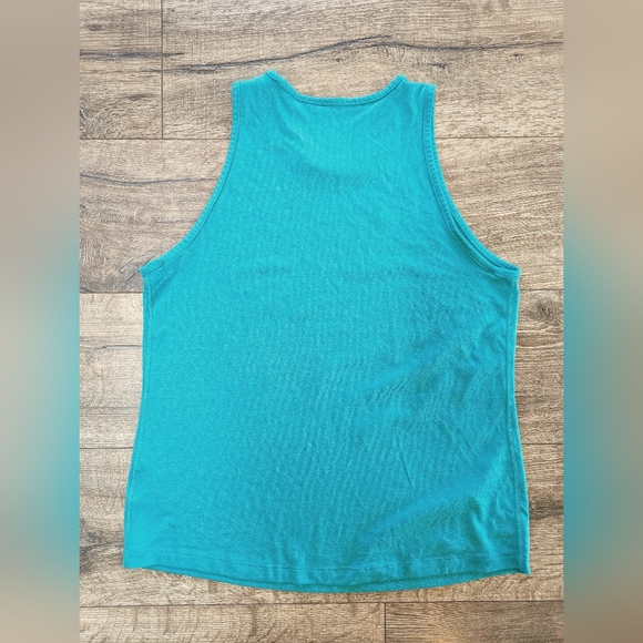 Nike Medium Dri Fit Running Workout Gym Tank Top Sleeveless Green Turquoise Teal - Picture 2 of 6